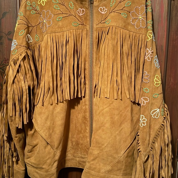 Free People Willa Western Bomber Jacket in Tan - Picture 5 of 7